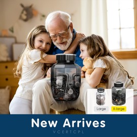 X-Large Piggy Bank for Adults Kids, Vcertcpl Digital Coin Counting Bank with LCD Counter, 2.4L Capacity, Great Coin Counter Bank Money Counting Jar with Total Amount Displayed, Bank for All US Coins