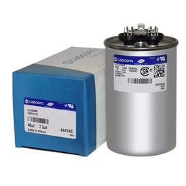 45/7.5 MFD x 440 VAC Round Dual Capacitor Replaces # SFCAP45D75440R