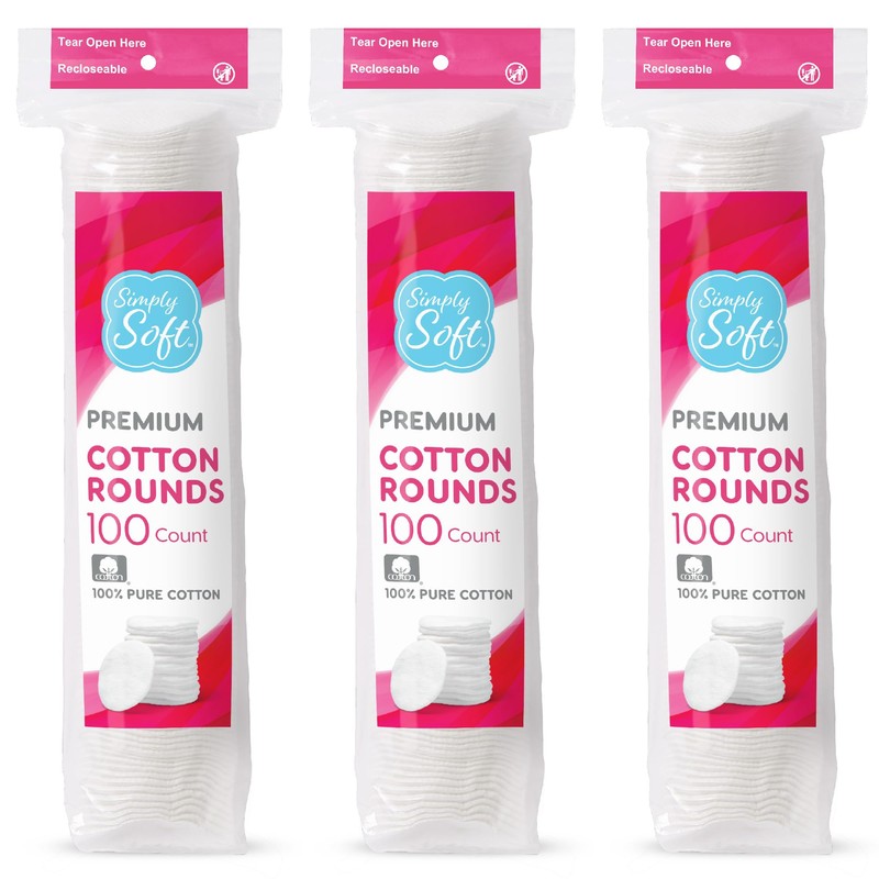 Medline Simply Soft Cotton Round (300 unidades), almohadillas de algodón