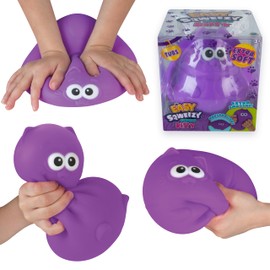ORB Easy Sqweezy Tubs The Chunky Kitty - Squeeze This Big, Purple, Fun, Squishy, Slow Rising, Extra Soft Chubby Cat for Stress Relief - New Sensory / Fidget Novelty Toy and Gift for Kids and Adults