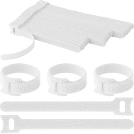 PASOW Pasow 60pcs Fastening Microfiber Cloth Cable Ties Wire Management (6/7/8 Inch, White)