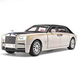 OANMYJJO Car Toys for Boys 1/18 Diecast Cars Phantom Model Car Kits Collectible Suitability for Children and Adults,Pull Back Cars with Light and Sound,Toy Cars for Boys Age 4-7（White）