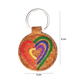 Schlüsselanhänger von Hand gefertigt und bemalt. Vegan. Geschenke. Modell "Corazón".