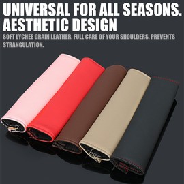 JNNJ 2 Pieces Car Seat Belt Pads, Multifunctional Car Seat Belt Shoulder Pad, Durable Leather Pads with Comfort Shoulder Protection, Car Seat Belt Protector Pads for Children and Adults(Pink)