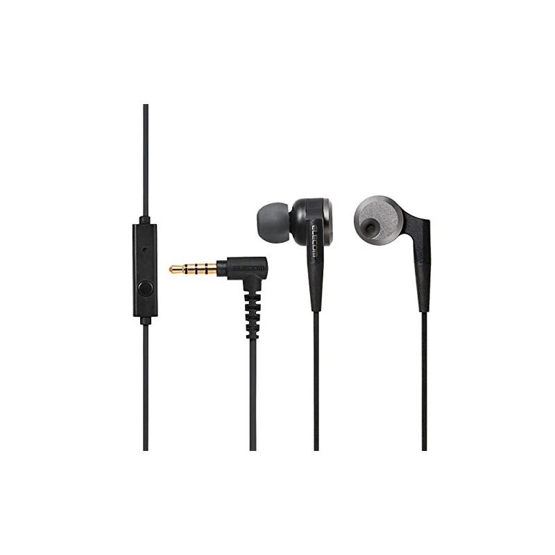 エレコム ステレオ イヤホン カナル φ10mm ドライバー マイク付き 重低音 GrandBass ブラック
