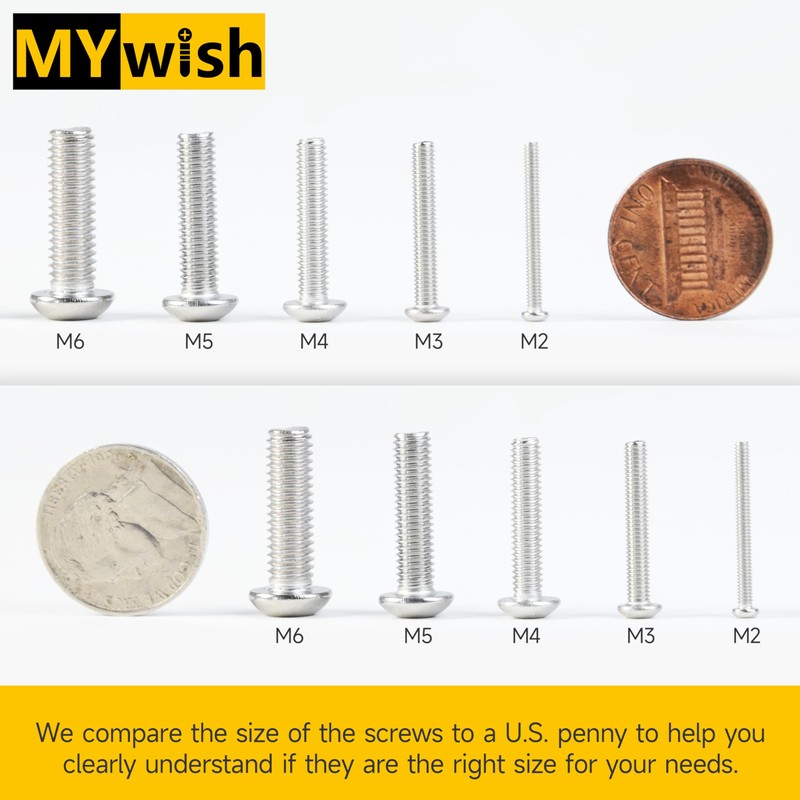 Mywish 550Pcs M3 Screw Metric Screw Assortment, 304 Stainless Steel