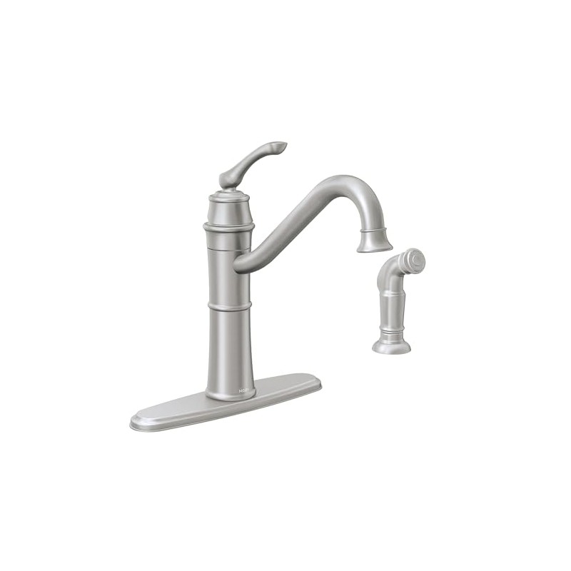 Moen Wetherly Spot Resist Stainless High-Arc Kitchen Faucet with Side