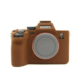 Rieibi Alpha 7 IV Camera Case, Soft Silicone Protective Case for Sony a7 IV Digital Camera, Lightweight Cover for Sony A7IV A7M4 - Coffee