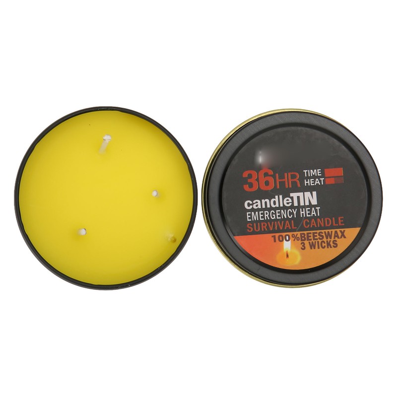 Emergency Candle 36 Hour 3 Wick Long Lasting Beeswax Survival