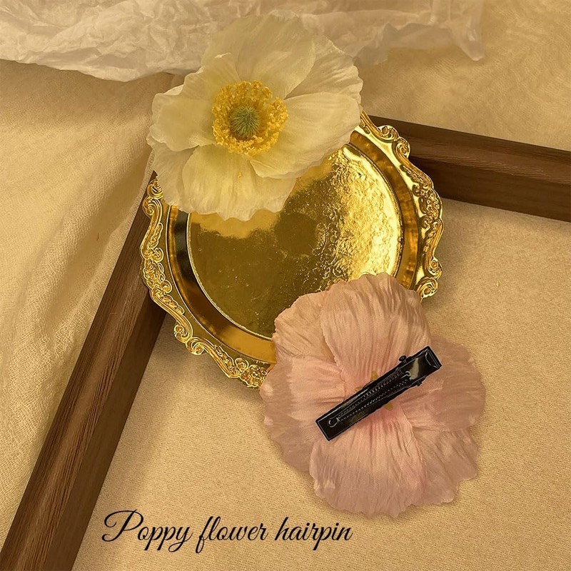 [STEEL-LAND] 2個セット造花 ヘアクリップ 髪飾り 6色 夏祭り 浴衣 花火大会 和装 かわいい