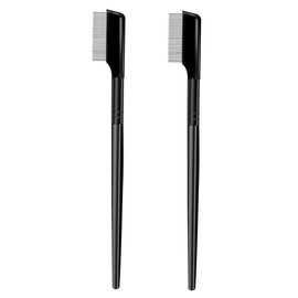 DOITOOL 2pcs Eyebrow Comb Eyebrow Brush Portable Eyelash Comb Steel Eyelash Shaping Comb Make up Metal Teeth