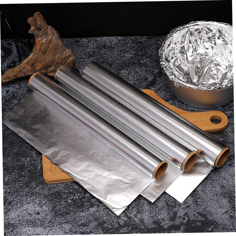 Mobestech 4rolls Aluminum Foil Wrap Double-Sided Heat Resistant for Baking