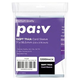 PAV Thick 130PT Soft Card Sleeves Value Pack (1200pc) – 3"X4" Ultra-Clear Soft Sleeves for Trading Cards, Premium Clear Plastic Penny sleeves Compatib