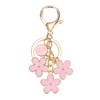 PATIKIL Pink Flower Keychain Charm, Cute Enameled Keychain Initial Floral