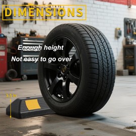 Parking Stopper for Garage Floor, Heavy Duty Rubber Car Wheel Curb Stoppers Bumpers Block for Your Vehicle, Parking Aid Gadgets Tire Stops for Home Garage Wall, Parking Lot & Driveway 1 Pack