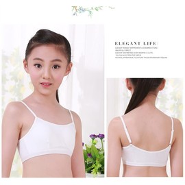 Herepai Training Bras for Girls Seamless Adjustable Cotton Cami Bralettes (8 Pack, 12-14 Years)