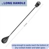 Homestia 12-Inch Stainless Steel Cocktail Spoon with Skull Handle -