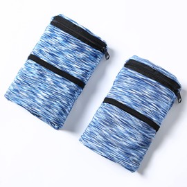 Wrist Bag, Sports Wrist Bag with Zip, for Jogging, Walking, Running, Dog Walking, Cycling and Yoga etc (Blue+Blue, S)