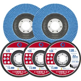 Beliiant Abrasive Flap Discs,5 Pack,Premium 4.5" x 7/8" Type 29 High Density Zirconia Flap Sanding Discs 4-1/2 Inch for Angle Grinder,Grinding Wheels & Discs,Sanding Discs for Wood & Metal.(40 Grit)