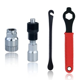 Fahrrad Kurbelabzieher und Tretlager Werkzeuge, Fahrradkurbel Abzieher, Fahrrad Innenlager Entferner, 16mm Schlüssel Fahrrad Kurbel Schraubenschlüssel Werkzeug Set mit 1 Reifenheber aus Metall