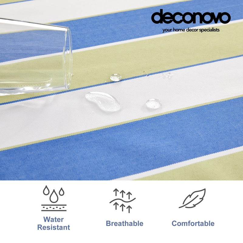 Deconovo Water Resistant Striped Tablecloth Wipeable Rectangular Table Cover Decorative