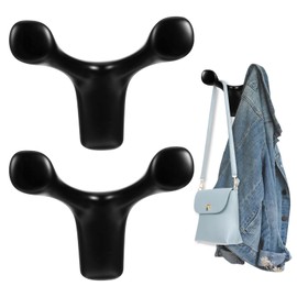 2 Pack Aluminum Alloy Heavy Duty Hooks, Sheep Crook Style Hook for Hanging Coats, Hats,Tools, Bag, Key, Umbrella, Aluminum Alloy Cubicle Hooks for Wall, Closets, Cabinets, Truck Van Accessories
