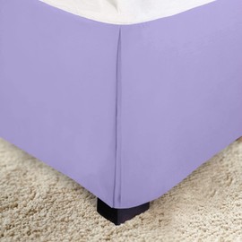 Elegant Comfort 1-Piece Solid Bed Skirt, 1500 Premium Hotel Quality Microfiber, Minimalist Design with a Modern Look- Easy Care, Wrinkle and Stain Resistant, Bedskirt, King, Joyful Lilac
