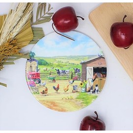 lesser and pavey LP94761 Ceramic Trivet | Farmhouse design | 1 Pc, Multicolor