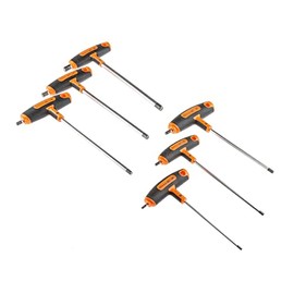 Bahco 903T-1 T-Handle Screwdriver Set for Hexagonal Head Screws, Silver/Black/Orange, Set of 6 Pieces
