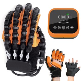 ODIE·TOM Rehabilitation Robot Gloves, Stroke Recovery Hand Glove Assistive Training Equipment Hand Function Recovery (Upgrade Yellow-Left Hand, Large)