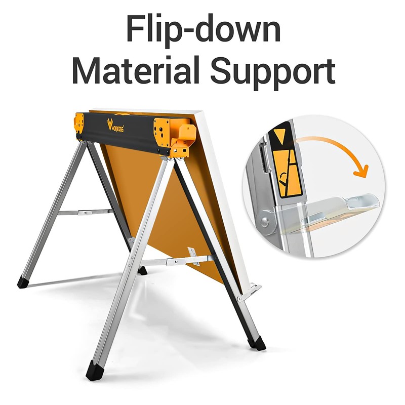 WORKESS Saw Horses 2 Pack Folding, Heavy Duty Sawhorse Table