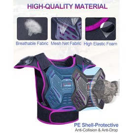 Kids Dirt Bike Gear - StarknightMT Youth Motorcycle Gear Riding Protective Motocross Armor Suit Chest Protector for Boys Girs Biking Cycling Skating Off-Road, Purple