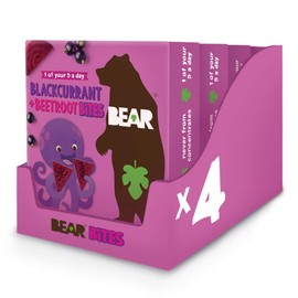 BEAR Blackcurrant & Beetroot Bites - Pure Fruit & Veg - Healthy - 18g - 4 x 5 Packs (Pack of 20)