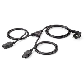 Equip e'quip Y Power Connection Cable (VDE) Power Cable Schuko/Plug to 2 x IEC Sockets 1.8 m Black