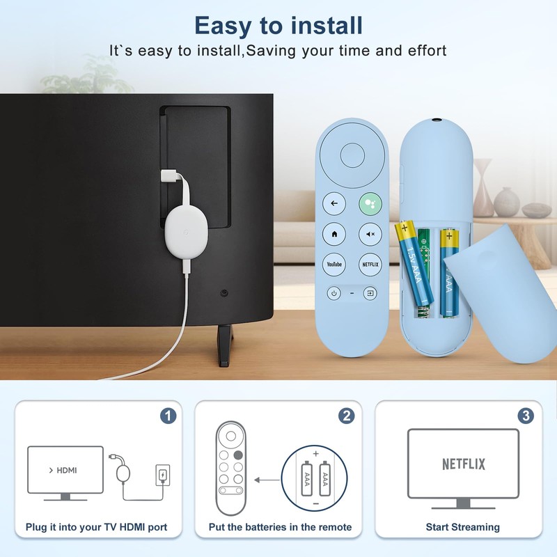 Replacement for Google-TV-Remote,for Chromecast 4k/HD,G9N9N for Google TV Streamer Remote