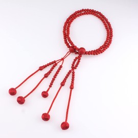 Nichiren Buddhist Beads Juzu, Soka Gakkai Beads, SGI Prayer Beads, SGI Buddhism Mala, SGI Chanting Beads, Nichiren Shoshu Juzu, Red Wood Beads and Juzu Bag