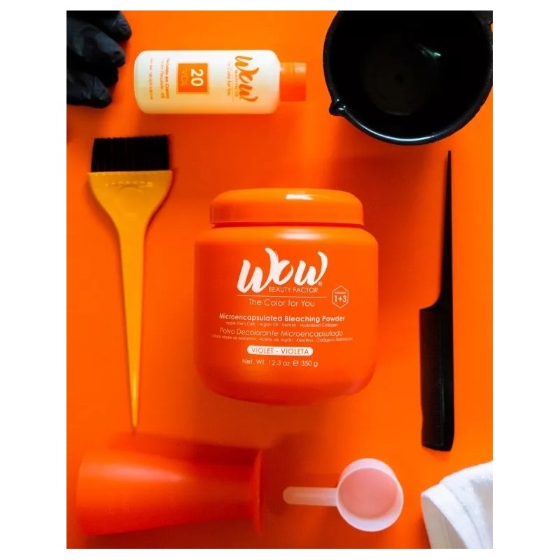 Wow Beauty Factor Bote Decolorante Wow 350gr Kit Con Peróxido