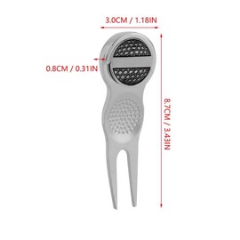 VGEBY1 Golf Divot Tool, Metal Golf Repair Pitch Fork Green Repair Tool with Golf Ball Marker(B)