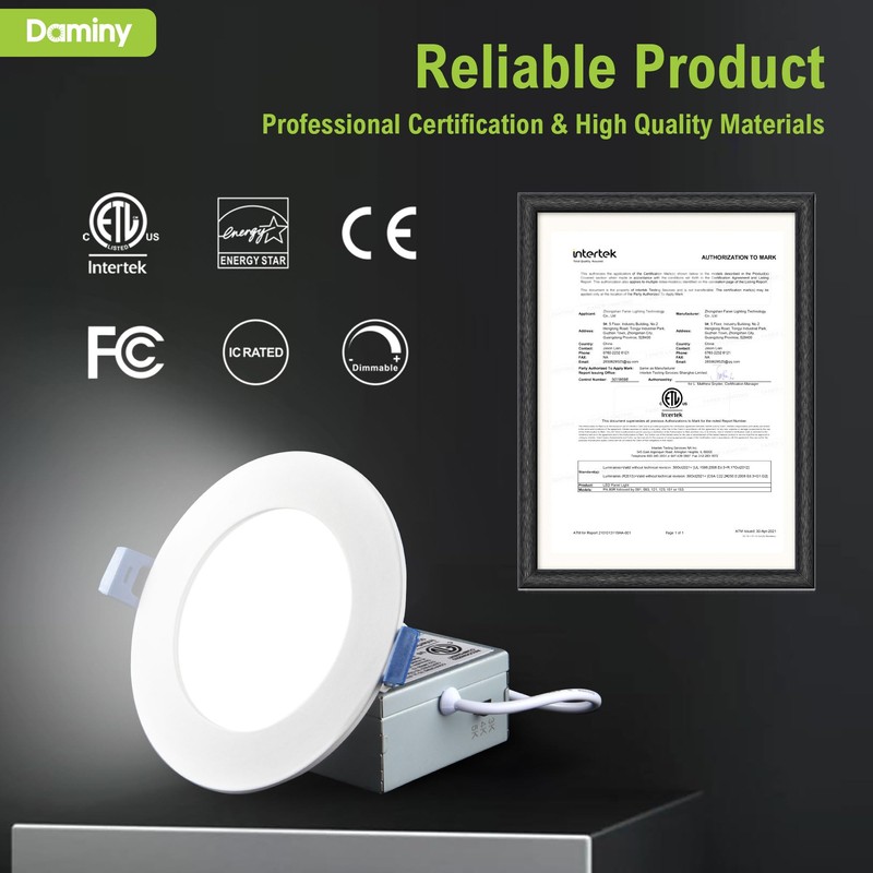 DAMINY 24 Pack 6 Inch LED Recessed Lighting with Junction