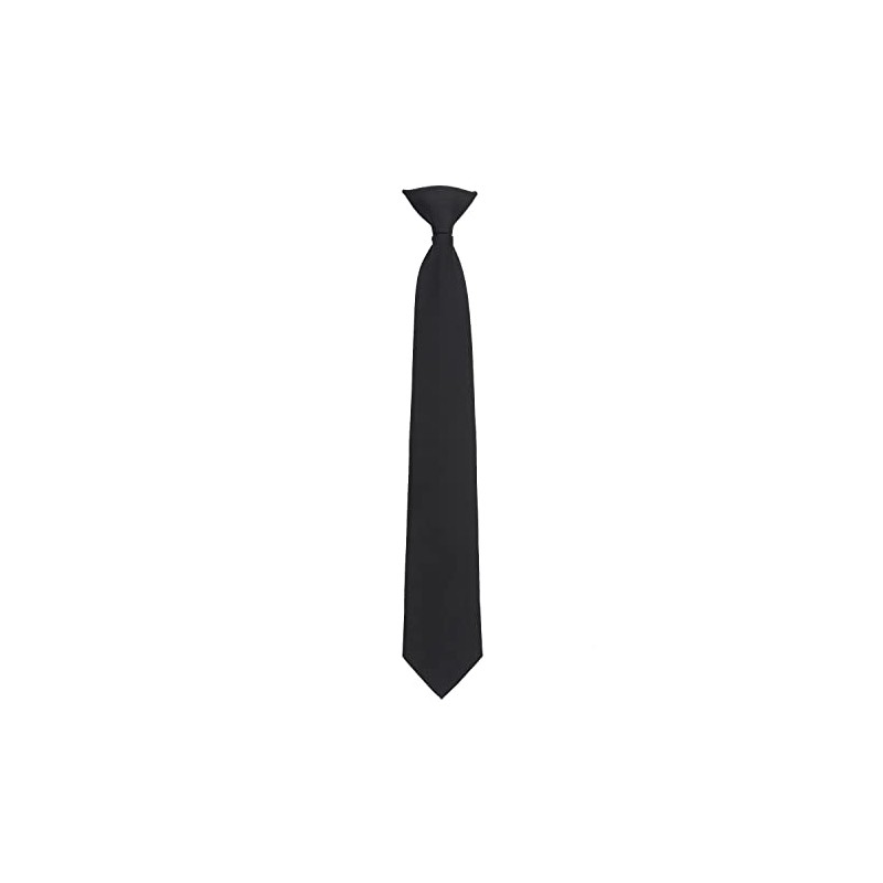 DQT Men's Plain Twill Wedding Formal Clip On Tie -