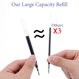 Yuanchu Pack of 6 Rollerball Pens with Liquid Ink, 1.0 mm Black Ballpoint Pen, Quick-Drying, Gentle Writing, Medium Tip, Rollerball Pen, Smooth Signature Pen for Journal and Office Material