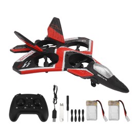 S80 RC Jet Plane Airplane Drone Fixed Wing Flip 3 Speed Air Pressure Positioning Powerful Lighting RC Drone Toy for Kids Red 2 Battery