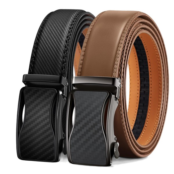 KEMISANT Mens Ratchet Belt 2 Units, Sliding Belt For Mens