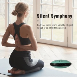 VKX Steel Tongue Drum 6 Inches 11 Notes Hand Drums with Bag Sticks Music Book,Panda Drum, Sound Healing Instruments for Musical Education Entertainment Yoga Chakra Gifts (Shallow Green, 6 Inches)