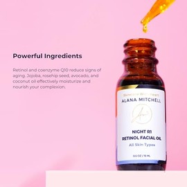 Aceite facial antiedad de retinol y jojoba por Alana Mitchell – hidratante, revitalizante suero facial reduce las arrugas y líneas finas – fórmula nat