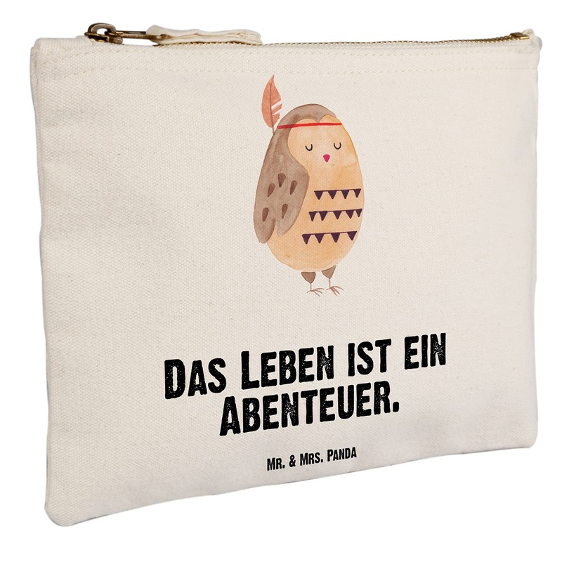 Mr. & Mrs. Panda Make-Up Bag Owl Feather Jewellery, White,