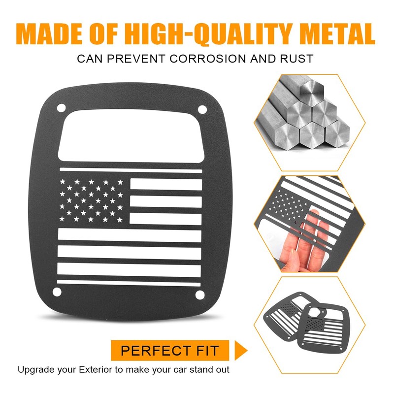 GLOBLED Tail Light Guards Covers Compatible with Jeep Wrangler TJ
