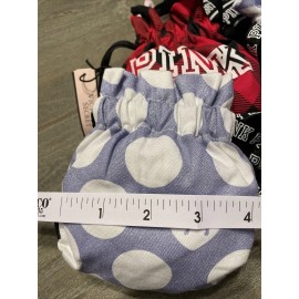Victoria's Secret NWT Victoria’s Secret Pink Blue Polkadot Drawstring Jewerly Trinket Cotton Pouch