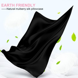 Mulberry Silk Pillow Cases 2 Pack Standard Size 20x26 Inches with Hidden Zipper, Ultra Smooth and Soft Breathable Cooling Silk Satin Pillowcase Set of 2, Better for Hair and Skin, Gifts for Women Men