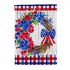 Evergreen Patriotic Wreath Garden Waffle Flag